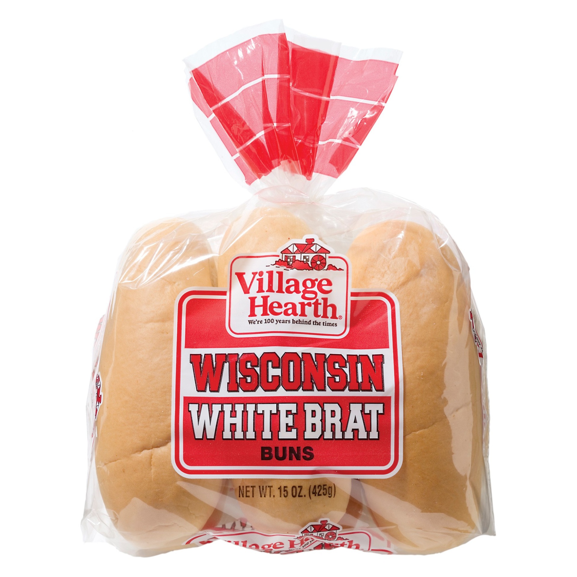 slide 1 of 1, Village Hearth Village Heart Wisconsin White Brat Buns, 15 oz, 6 ct