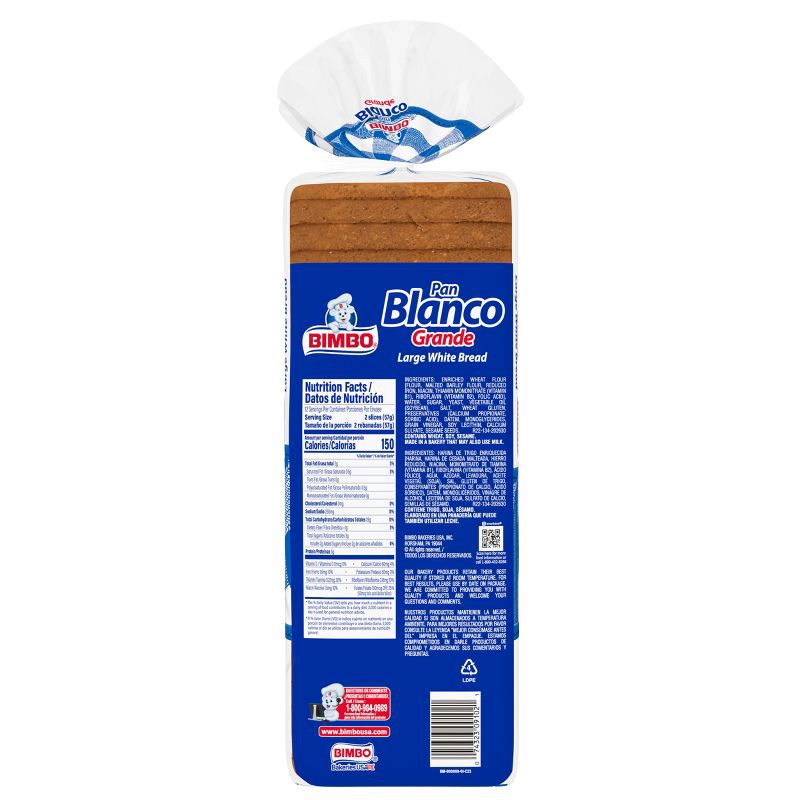slide 9 of 13, Bimbo Large White Bread - 24oz, 24 oz