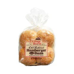 Village Hearth Old Fashioned Sesame Hamburger Buns - 15oz/8ct