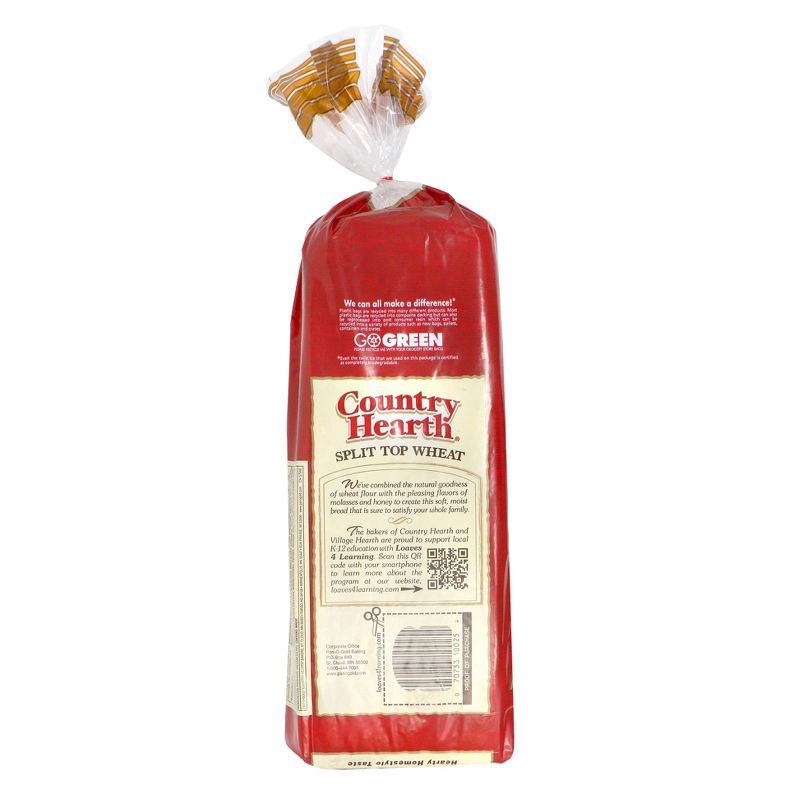 slide 3 of 3, Country Hearth Split Top Wheat Bread - 24oz, 24 oz