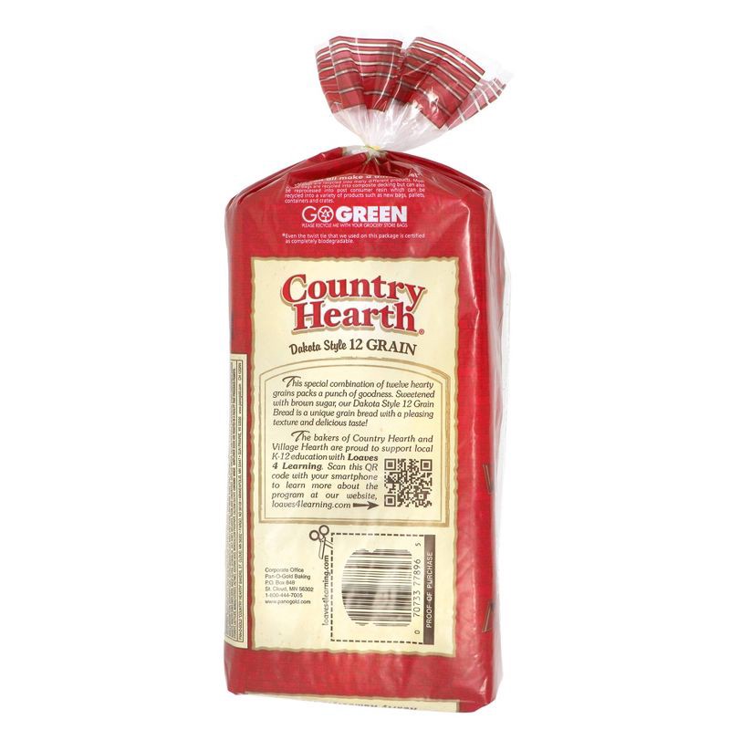 slide 3 of 4, Country Hearth Dakota Style 12 Grain Bread - 24oz, 24 oz