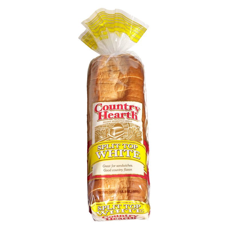 slide 1 of 5, Country Hearth Split Top White Bread - 24oz, 24 oz