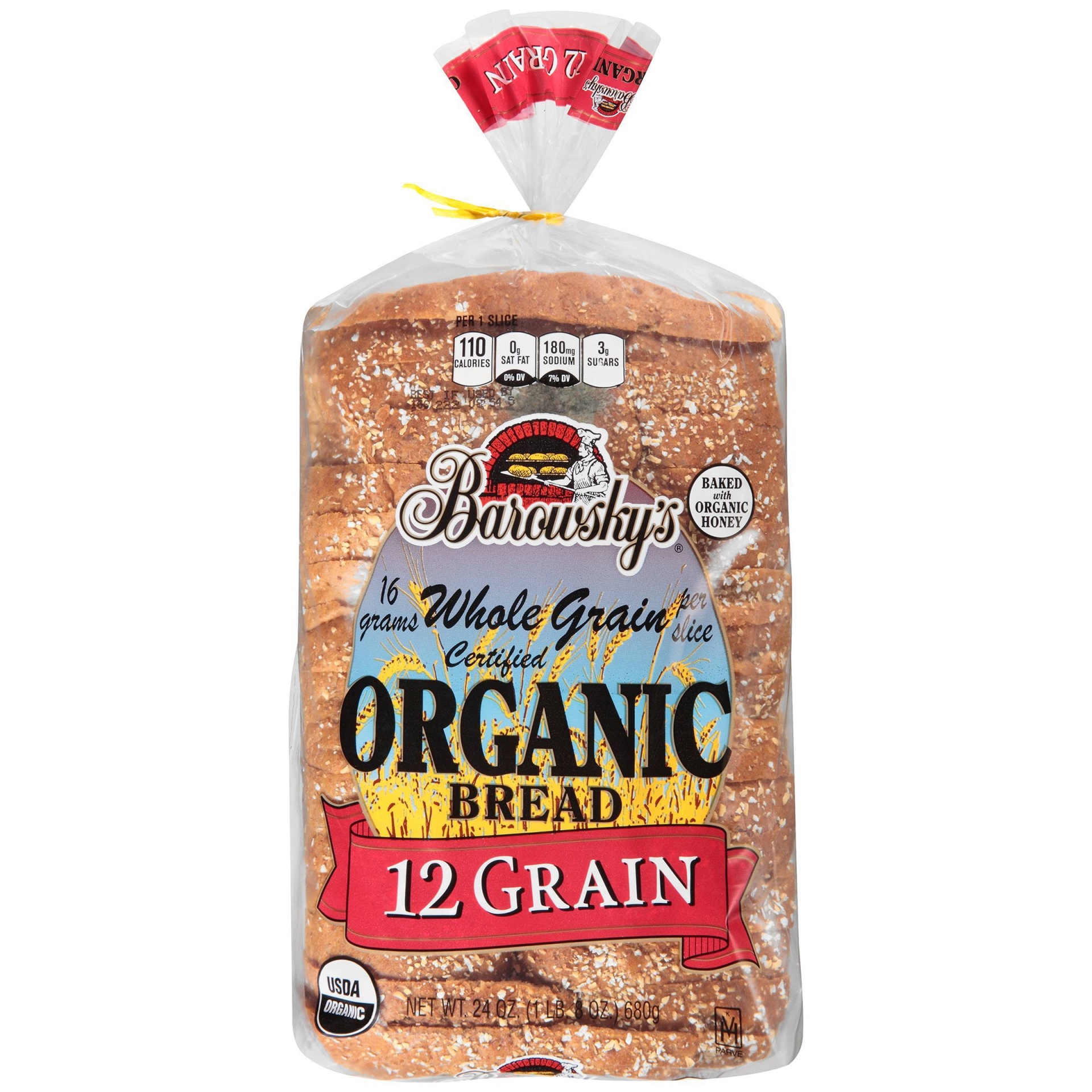 slide 1 of 3, Barowsky's Barowsky Organic Bread 12 Grain, 24 oz