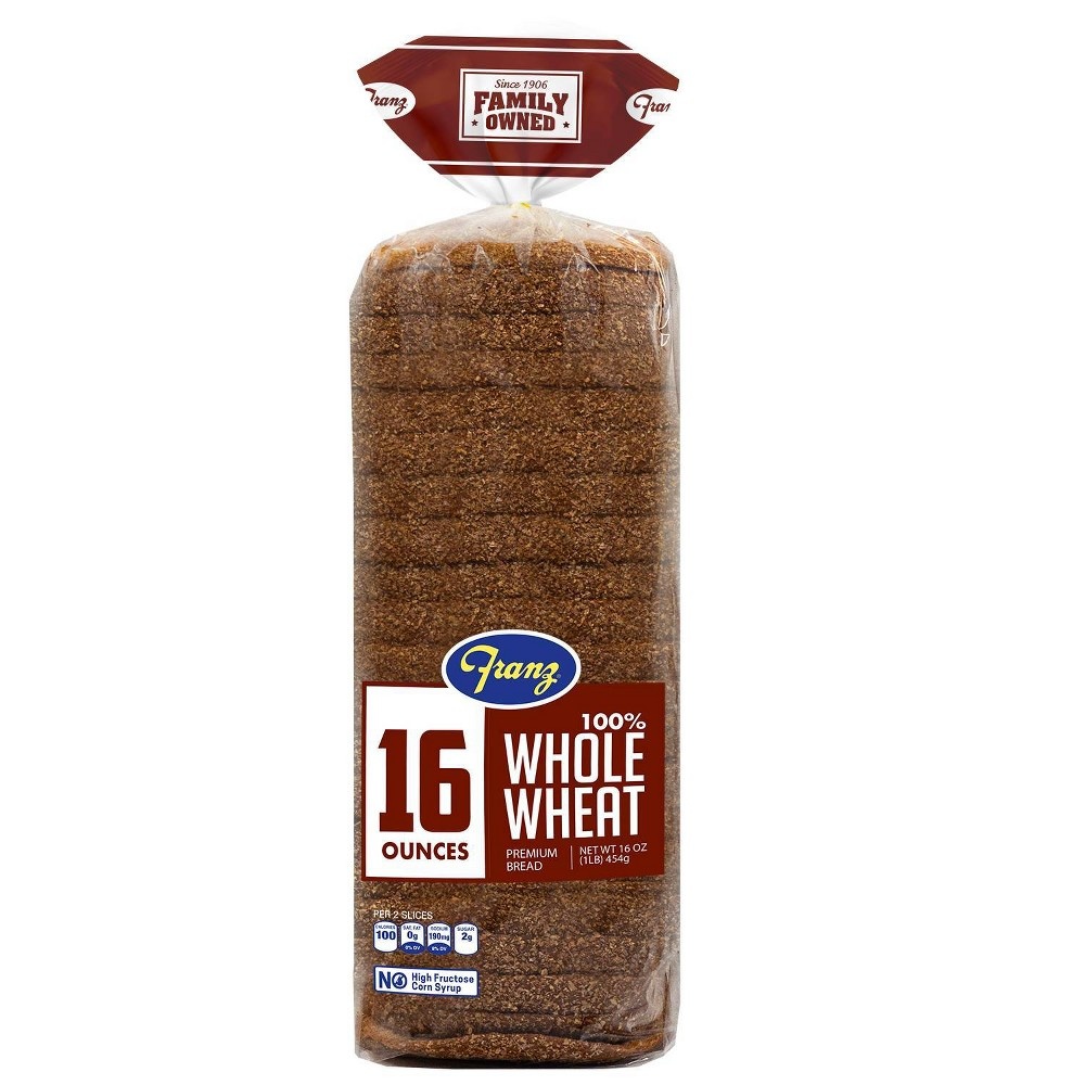 slide 2 of 5, Franz 100% Whole Wheat Bread, 16 oz