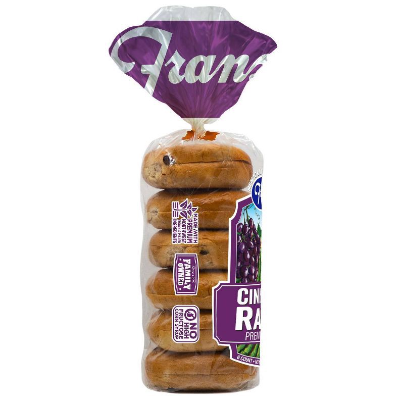 slide 3 of 5, Franz Cinnamon Raisin Premium Bagels - 18oz/6ct, 6 ct; 18 oz