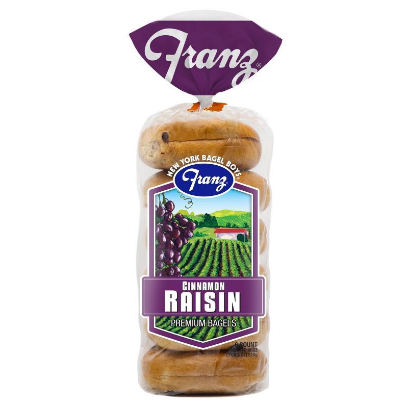 slide 1 of 5, Franz Cinnamon Raisin Premium Bagels - 18oz/6ct, 6 ct; 18 oz
