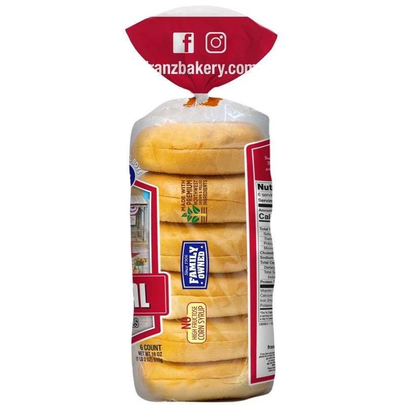 slide 5 of 5, Franz Original Plain Bagels - 18oz/6ct, 6 ct; 18 oz