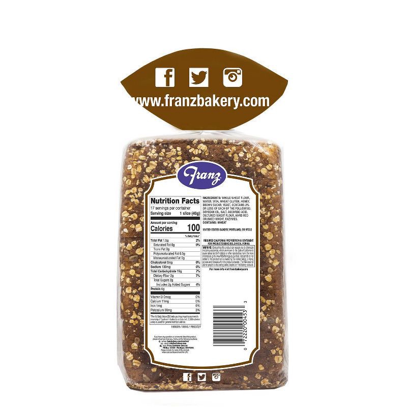 slide 2 of 5, Franz Big Horn Valley 100% Whole Wheat Sandwich Bread - 24oz, 24 oz