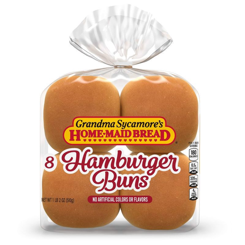 slide 6 of 10, Grandma Sycamore's Hamburger Buns - 18oz, 18 oz