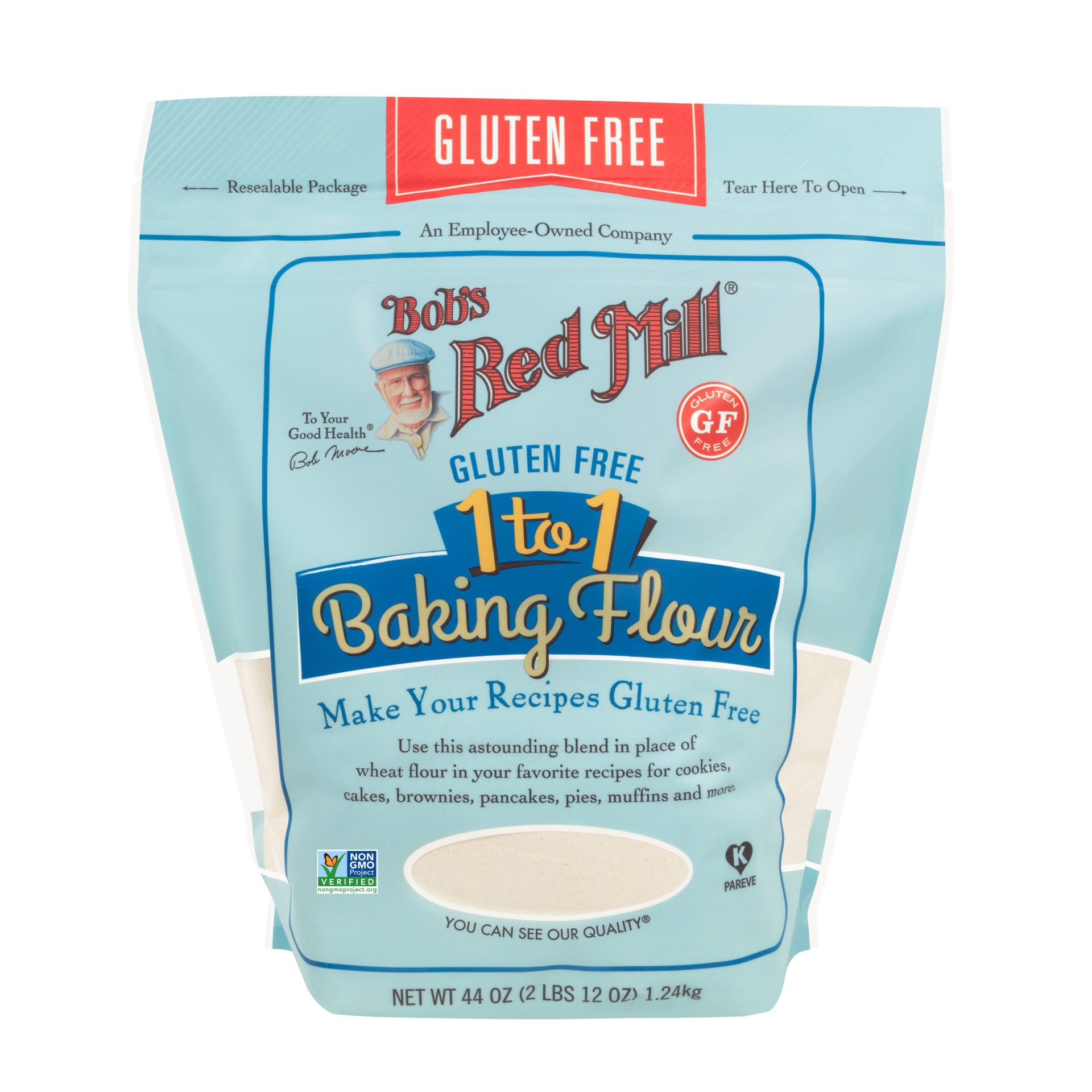 slide 1 of 5, Bob's Red Mill Gluten Free 1-to-1 Baking Flour - 44oz, 44 oz