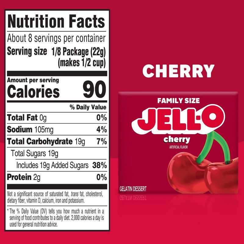 slide 7 of 9, JELL-O Cherry Gelatin Dessert Mix - 6oz, 6 oz