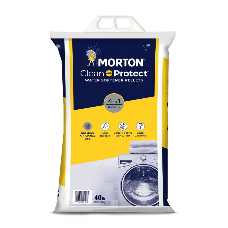 slide 1 of 8, Clean and Protect Water Softener Pellets - 40lbs - Morton, 40 lb