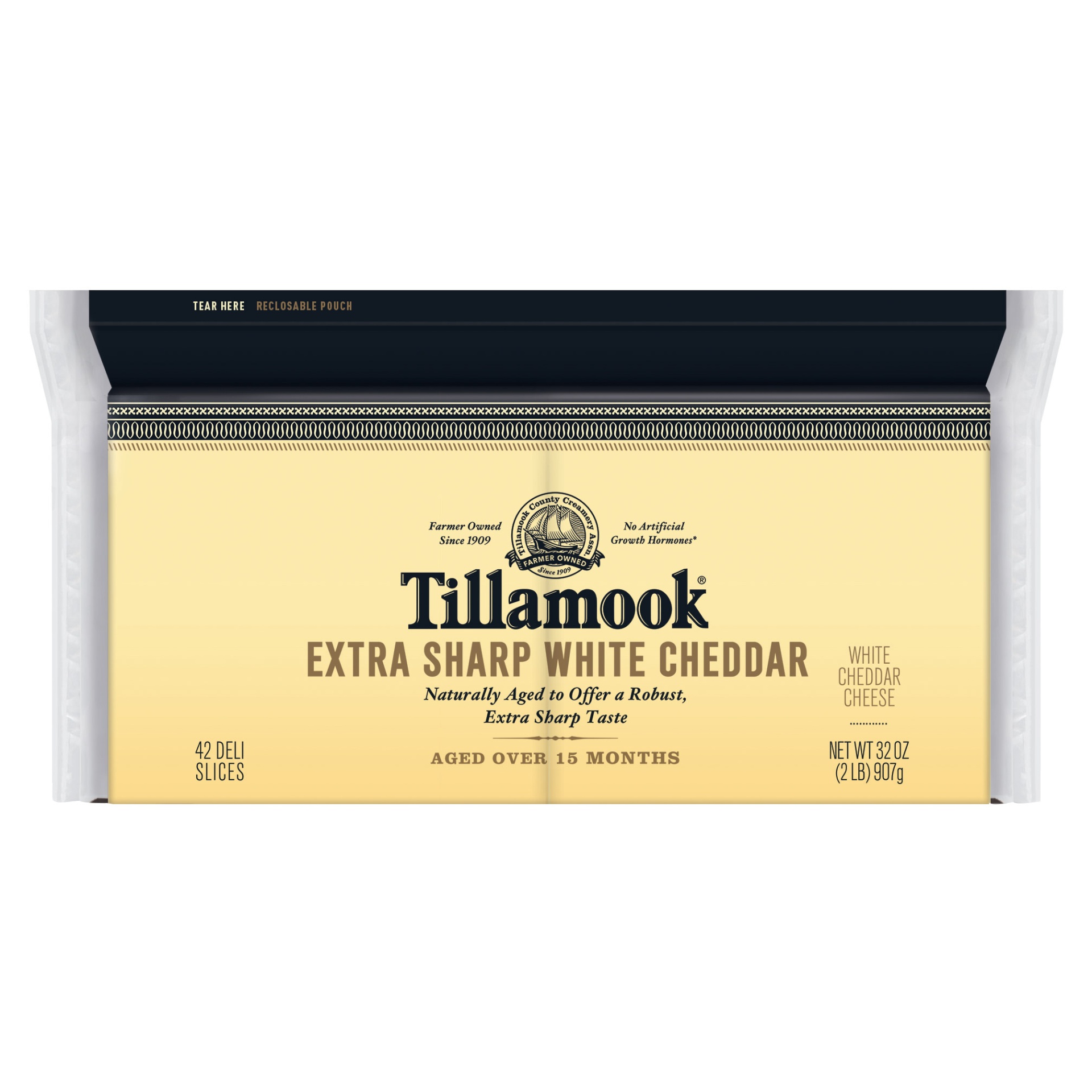 slide 1 of 1, Tillamook Extra Sharp White Cheddar Slices, 