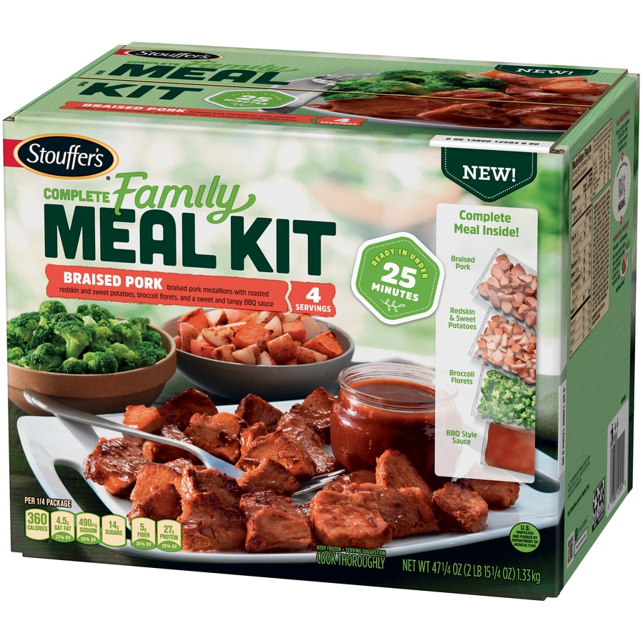 slide 3 of 8, Stouffer's Braised Pork Complete FamilyMeal Kit, 47.25 oz