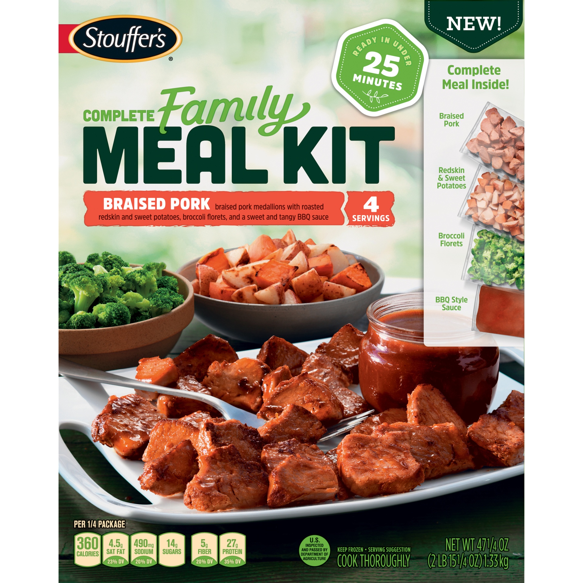 slide 6 of 8, Stouffer's Braised Pork Complete FamilyMeal Kit, 47.25 oz