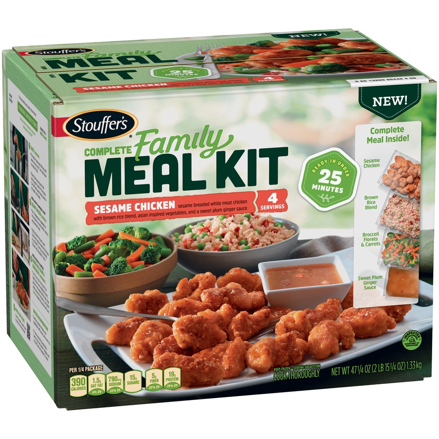 slide 2 of 8, Stouffer's Complete Family Meal Kit Sesame Chicken Frozen Dinner, 47.25 oz