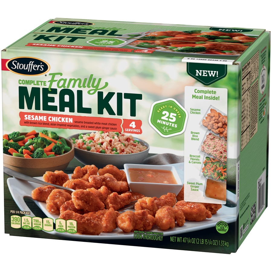 slide 5 of 8, Stouffer's Complete Family Meal Kit Sesame Chicken Frozen Dinner, 47.25 oz