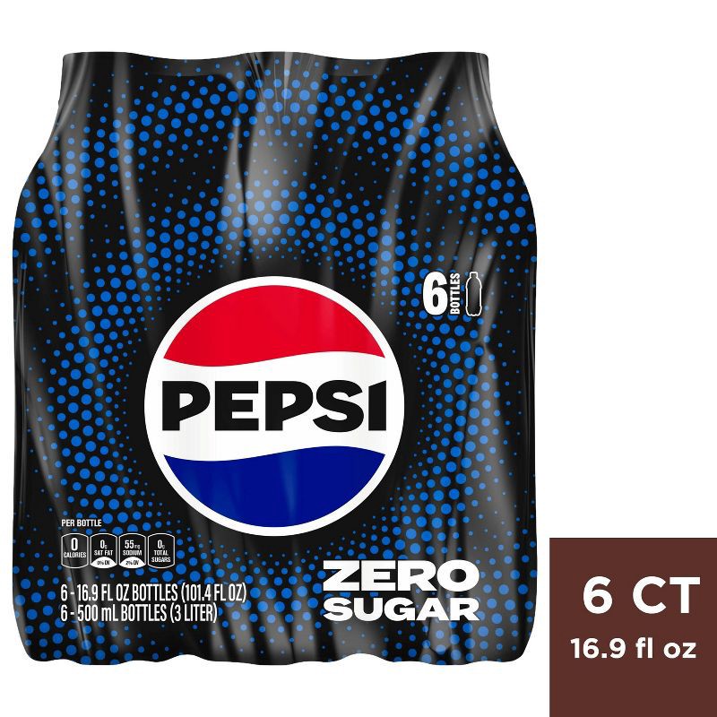 slide 1 of 8, Pepsi Zero Sugar Soda - 6pk/16.9 fl oz Bottles, 6 ct; 16.9 fl oz