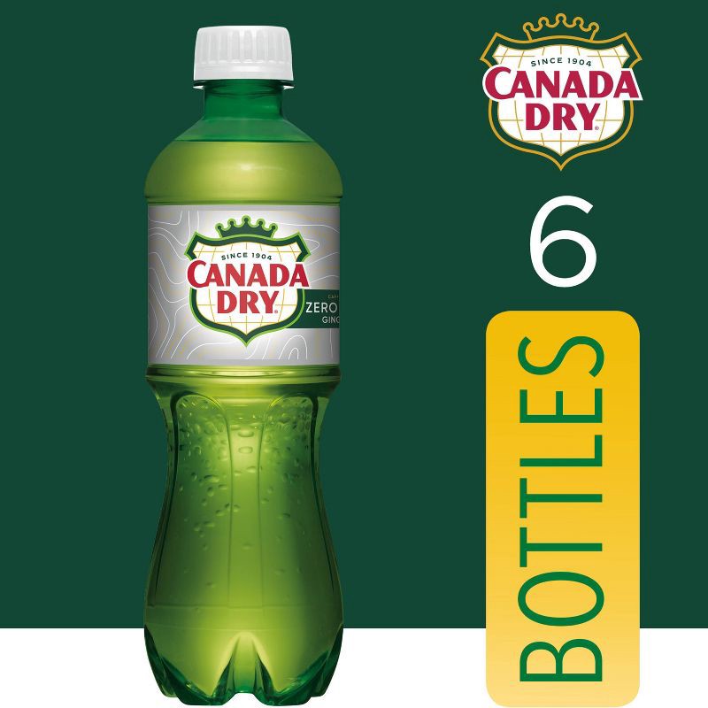 slide 4 of 13, Canada Dry Zero Sugar Ginger Ale Soda Bottles - 6pk/16.9 fl oz, 6 ct; 16.9 fl oz