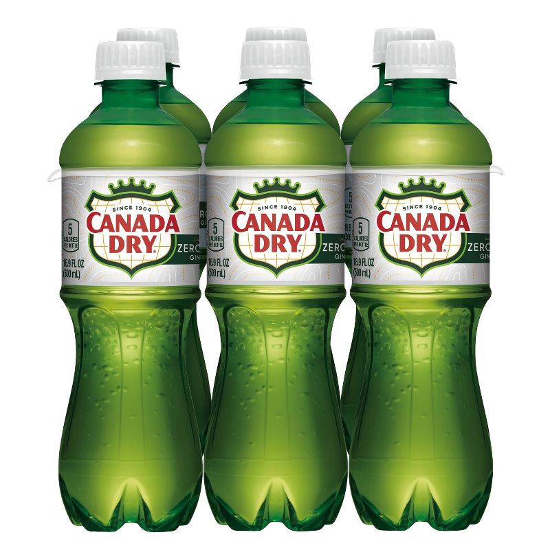 slide 6 of 11, Canada Dry Zero Sugar Ginger Ale Soda Bottles - 6pk/16.9 fl oz, 6 ct; 16.9 fl oz