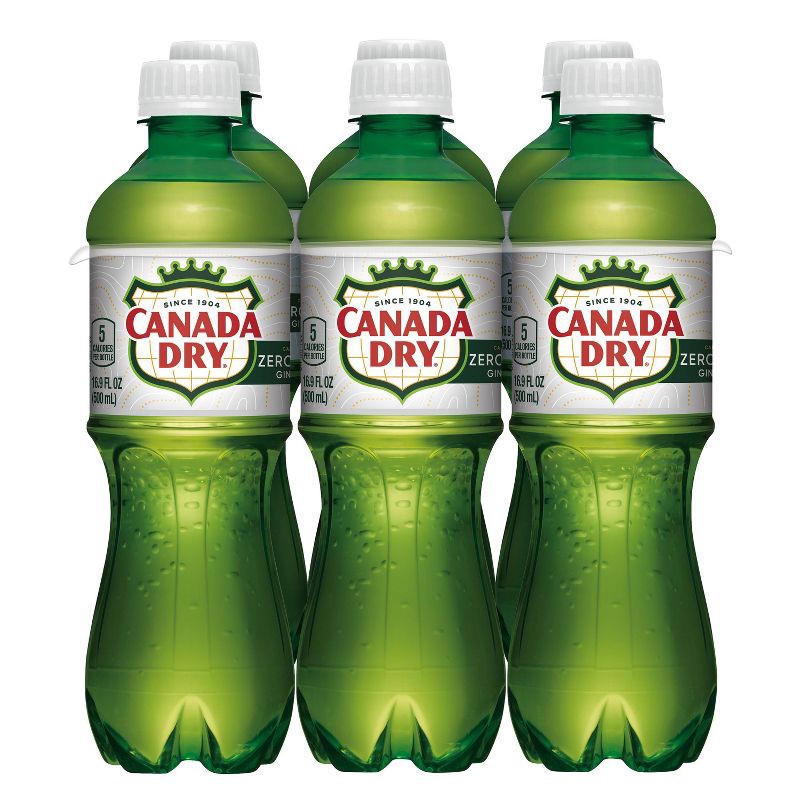 slide 8 of 13, Canada Dry Zero Sugar Ginger Ale Soda Bottles - 6pk/16.9 fl oz, 6 ct; 16.9 fl oz