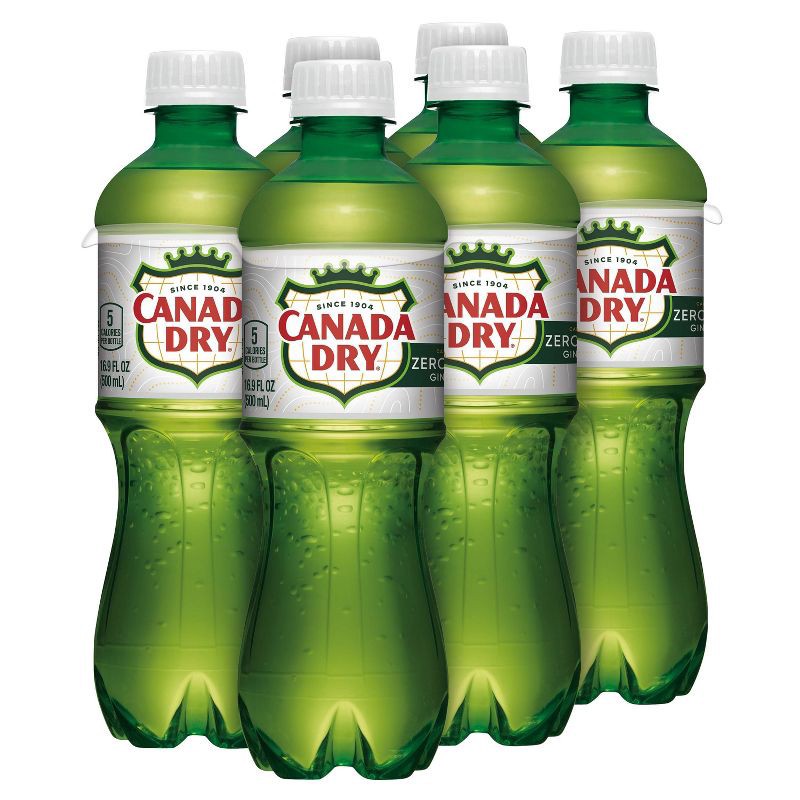 slide 8 of 11, Canada Dry Zero Sugar Ginger Ale Soda Bottles - 6pk/16.9 fl oz, 6 ct; 16.9 fl oz