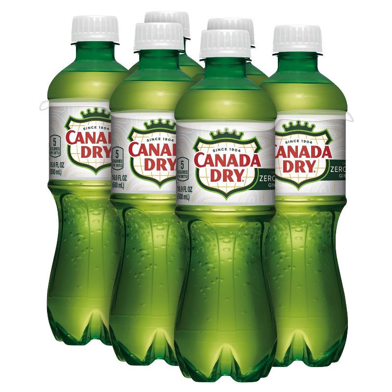 slide 9 of 11, Canada Dry Zero Sugar Ginger Ale Soda Bottles - 6pk/16.9 fl oz, 6 ct; 16.9 fl oz