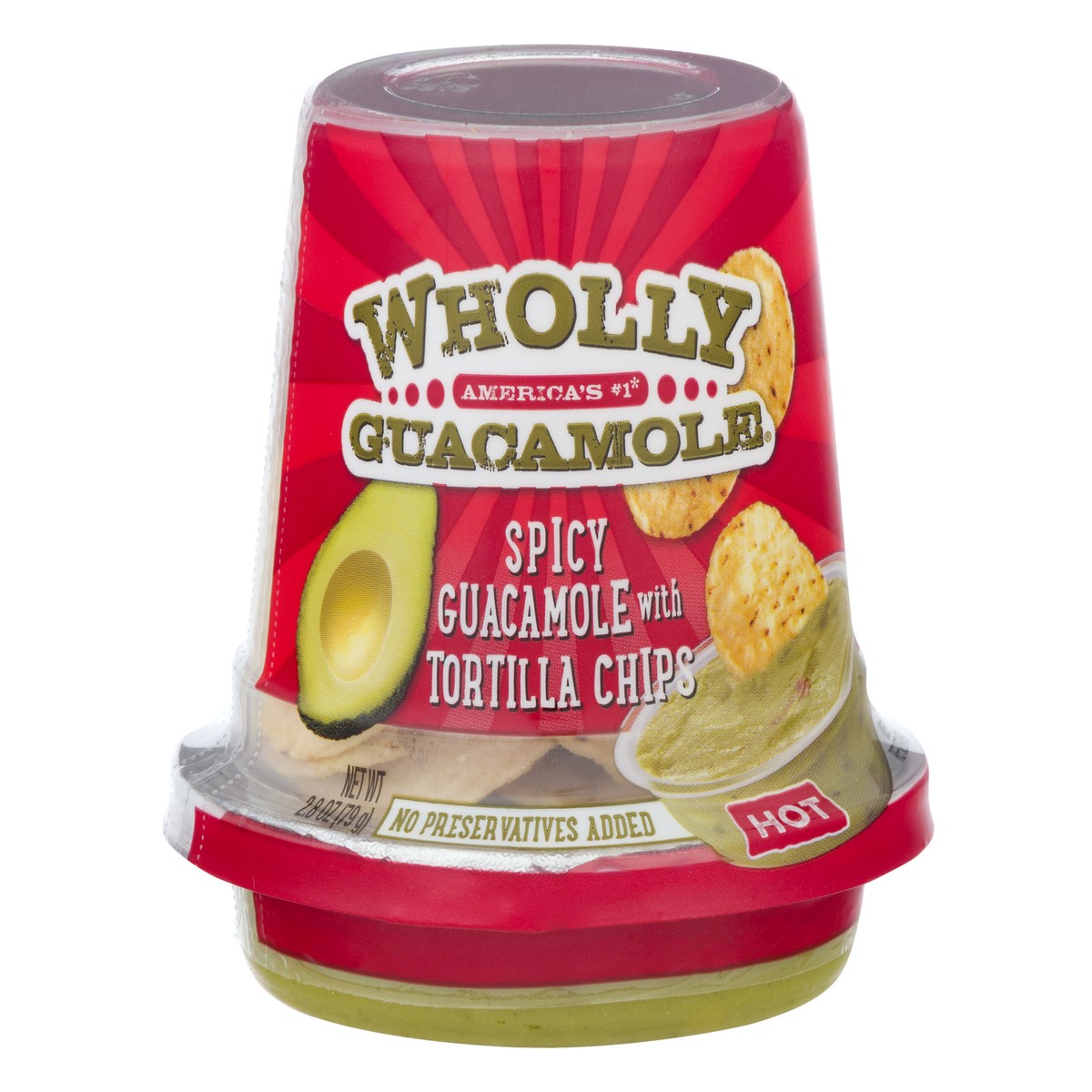 slide 1 of 9, Wholly Guacamole Snack Cup Spicy , 2.8 oz