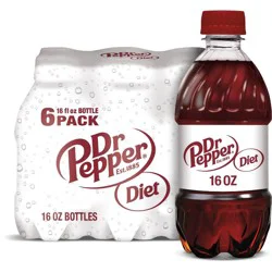 Diet Dr Pepper Soda - 6pk/16 fl oz Bottles