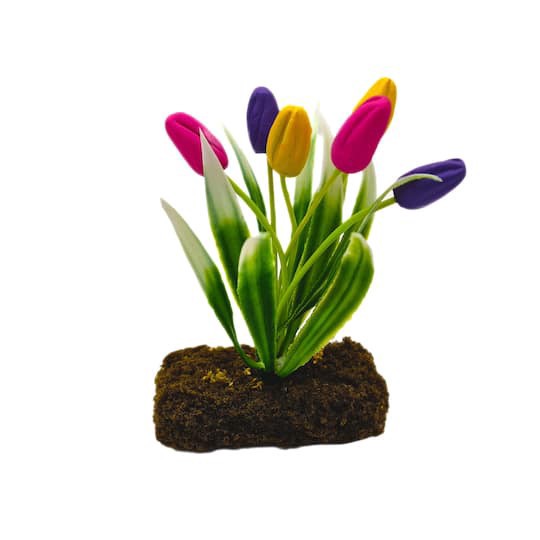 slide 1 of 4, Miniature Tulip Flower Plant With Base By Make Market, 4 in