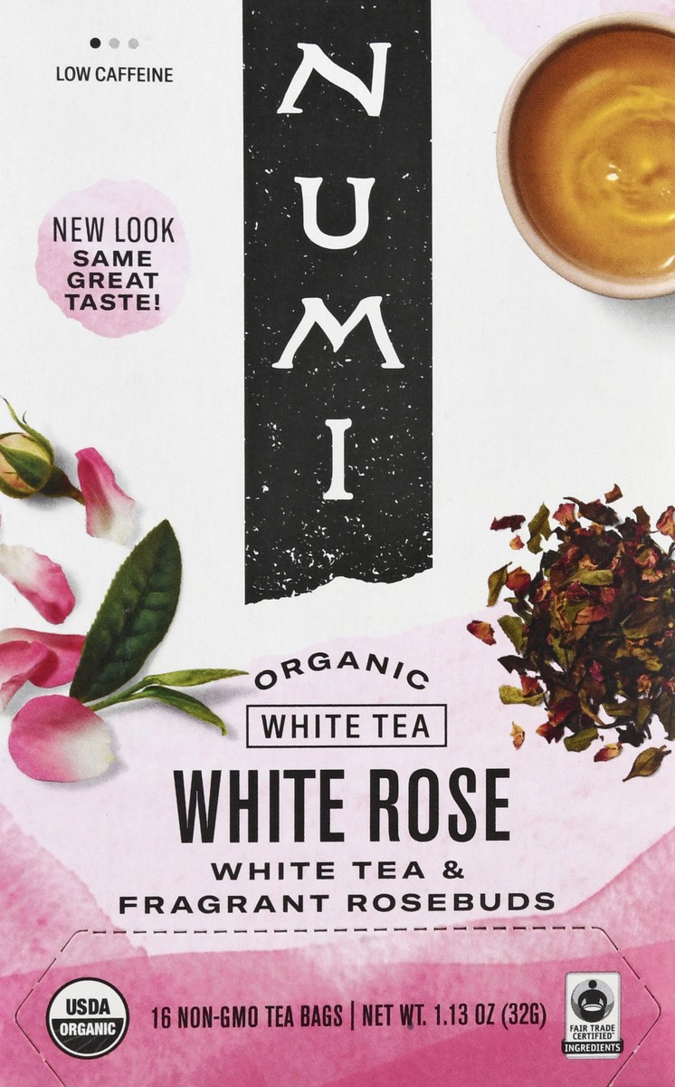 slide 12 of 12, Numi Organic Tea Bags White Rose White Tea 16 ea, 16 ct