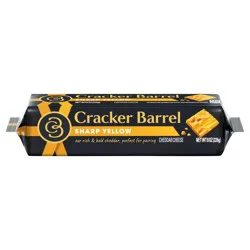 Cracker Barrel Sharp Yellow Cheddar Cheese, 8 oz Block