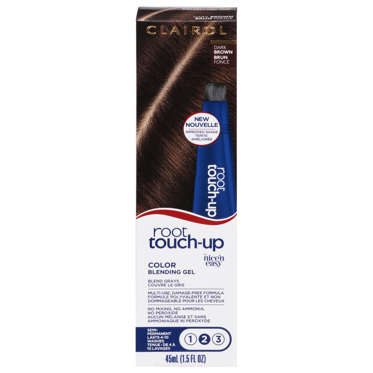 slide 9 of 12, Root Touch-Up Clairol Root Touch-Up Semi-Permanent Hair Color Blending Gel Dark Brown, 1 ct