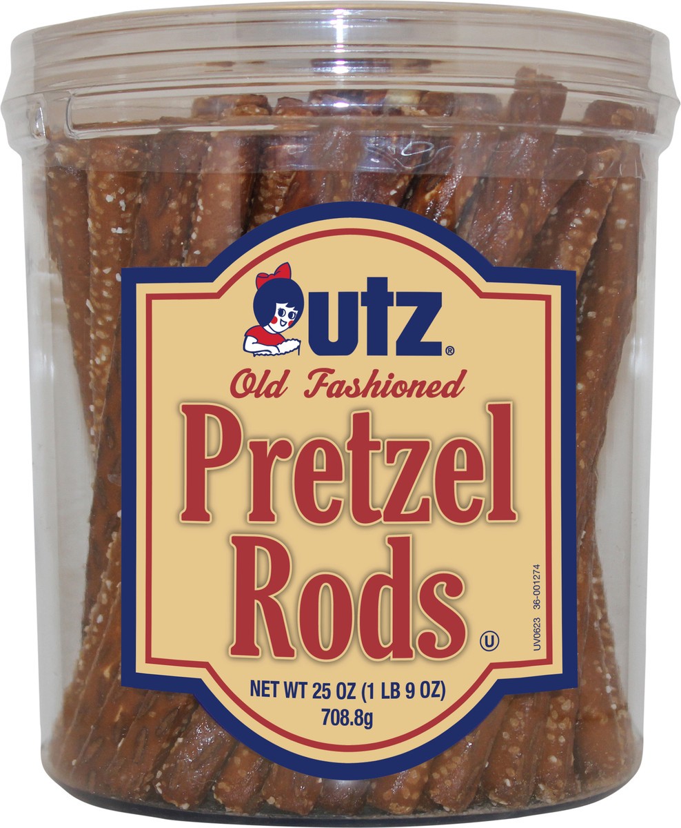 slide 5 of 7, Utz 25 oz Utz Old Fashioned Pretzel Rods Barrel, 25 oz