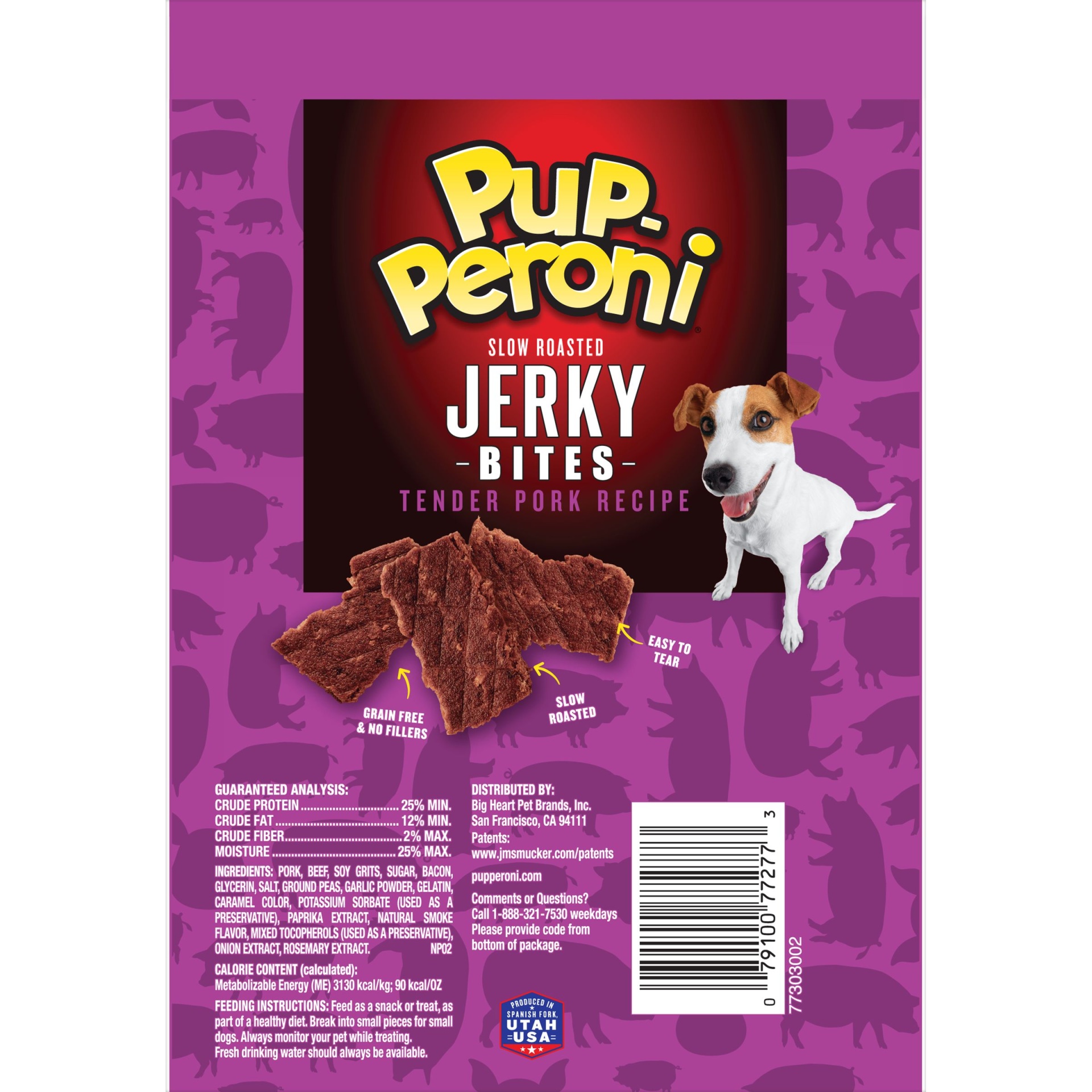 slide 2 of 3, Pup-Peroni Jerky Bites, Tender Pork Recipe, Grain-Free Dog Treats, 5 oz