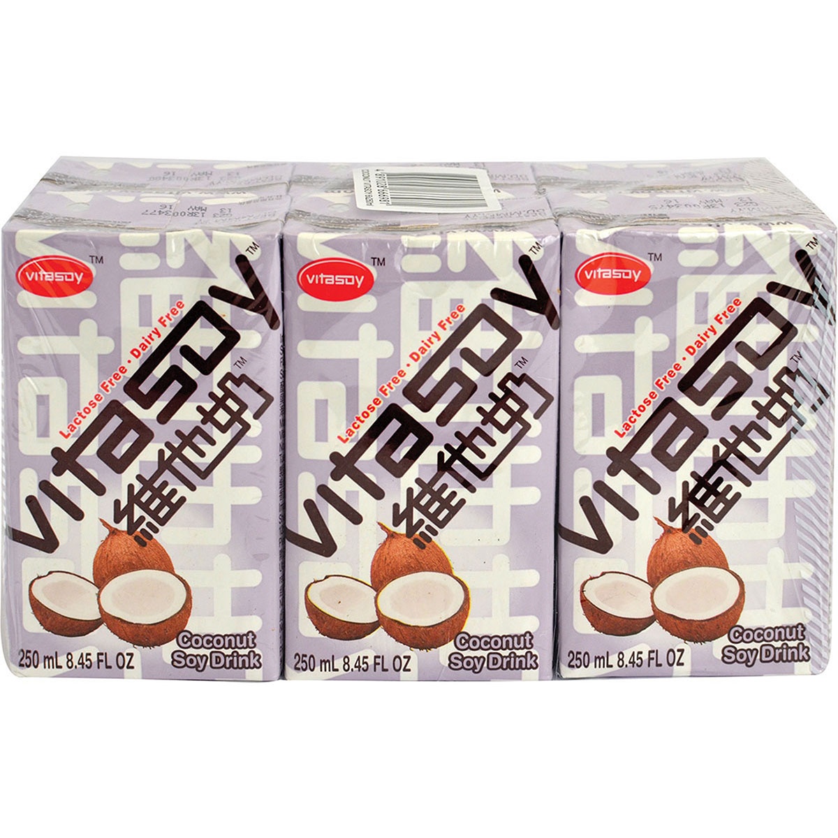 slide 1 of 1, Vitasoy Coconut Flavor Soy Drink, 6 ct; 250 ml