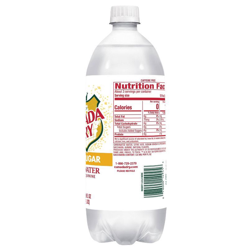 slide 4 of 6, Diet Canada Dry Tonic Water - 1 L Bottle, 1 liter