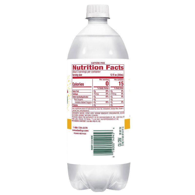 slide 5 of 6, Diet Canada Dry Tonic Water - 1 L Bottle, 1 liter