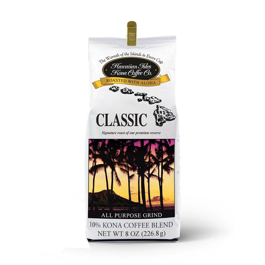 slide 1 of 4, Hawaiian Isles Classic Kona Blend Medium Roast Ground Coffee - 8oz, 8 oz