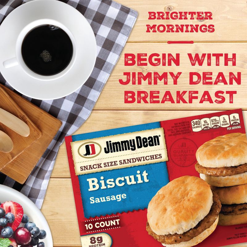 slide 2 of 4, Jimmy Dean Biscuit Sausage Snack Size Frozen Sandwiches - 17oz, 17 oz