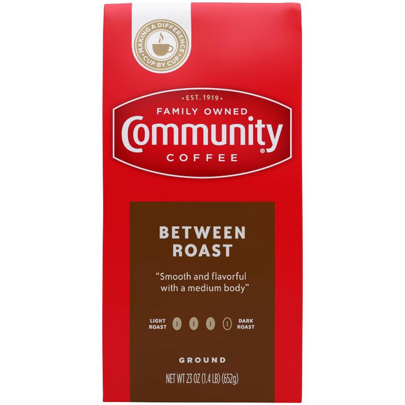 slide 1 of 2, Community Coffee Between Roast Dark Roast Ground Coffee - 23oz, 23 oz