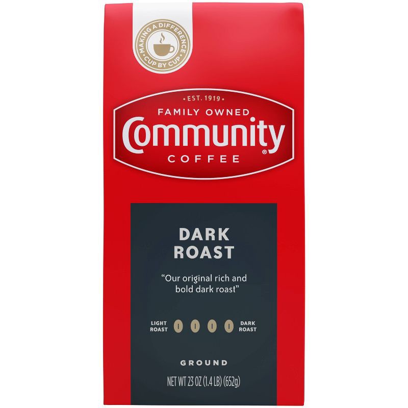 slide 1 of 2, Community Coffee Dark Roast Ground Coffee - 23oz, 23 oz