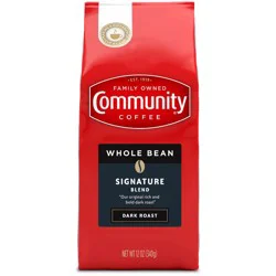 Community Coffee Dark Roast Whole Bean Coffee - 12oz