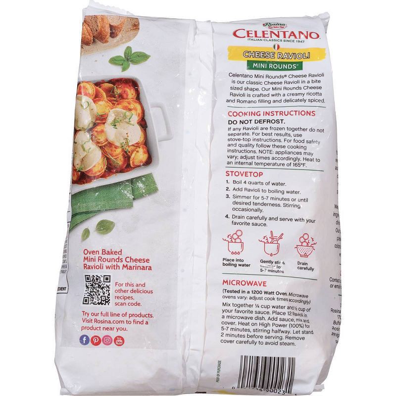 slide 3 of 4, Celentano Rosina Mini Frozen Cheese Ravioli - 24oz, 24 oz