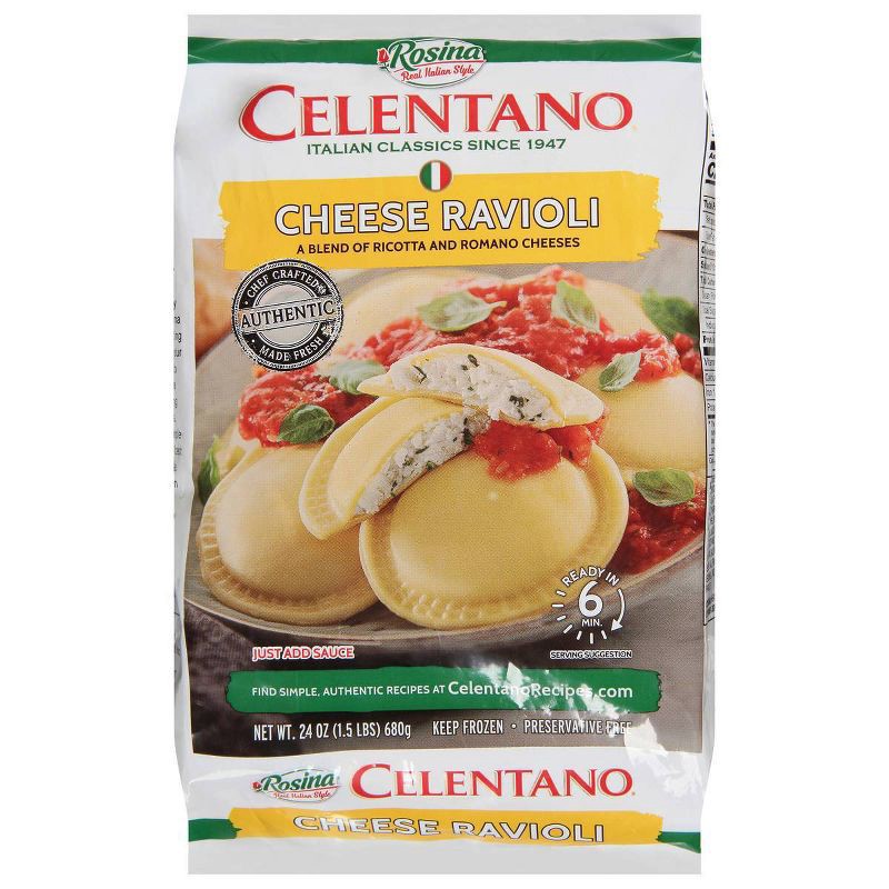 slide 1 of 4, Celentano Rosina Round Frozen Cheese Ravioli - 24oz, 24 oz