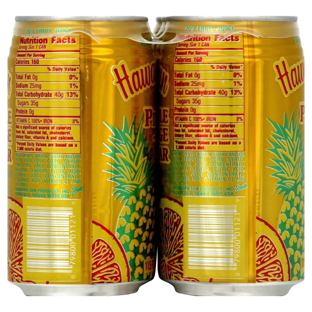 slide 2 of 4, Hawaiian Sun Pineapple-Orange Nectar - 6pk/11.5 fl oz Cans, 6 ct; 11.5 fl oz