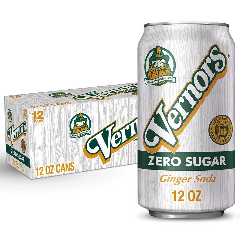 slide 1 of 7, Vernors Zero Sugar Ginger Soda - 12pk/12 fl oz Cans, 12 ct; 12 fl oz