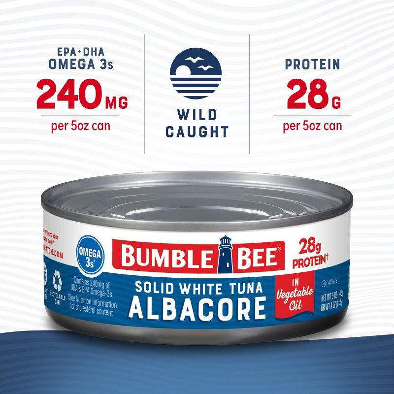slide 8 of 10, Bumble Bee Solid White Albacore Tuna in Vegetable Oil - 5oz, 5 oz