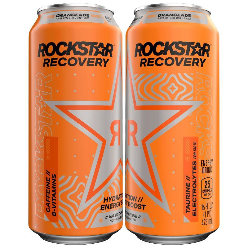 slide 2 of 5, Rockstar Recovery Orange Energy Drink - 16 fl oz Can, 16 fl oz