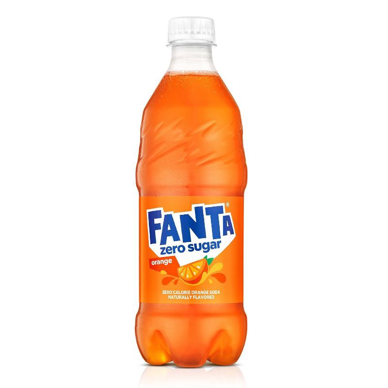 slide 1 of 3, Fanta Zero Orange Soda - 20 fl oz Bottle, 20 fl oz